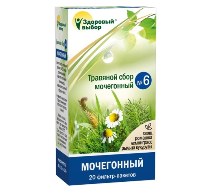 Здоровый Выбор №6 сбор трав (мочегонный) 1,5 г №20 ф/п (НДС) 