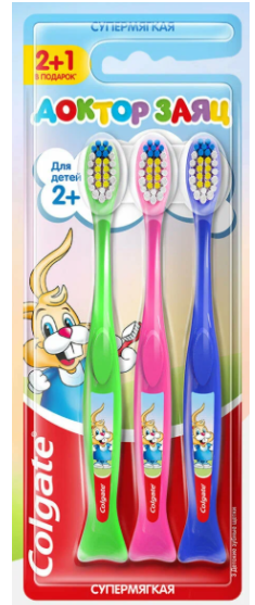 Щетка зубная "Colgate" Доктор Заяц д/детей 2+ №3 (7777)