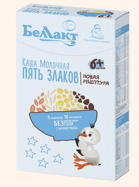 Каша молочная "Bellakt" из пяти злаков с 6+ месяцев
