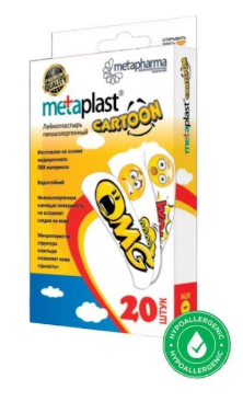 Пластырь metaplast cartoon №20 шт