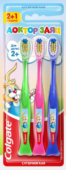 Щетка зубная "Colgate" Доктор Заяц д/детей 2+ №1