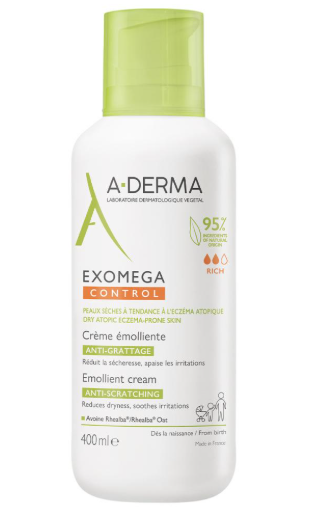 Крем д лица и тела A-DERMA EXOMEGA CONTROL CREME EMOLLIENTE смягчающий экзомега контроль 400 мл.png