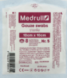 Салфетки марлевые стер "Medrull" 10 см х10 см №5