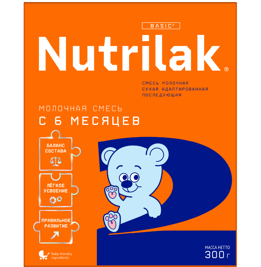 Смесь молочная "Nutrilak" №2 c 6 до12 мес 300 г