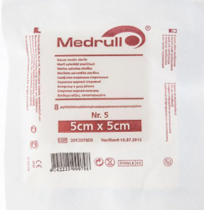 Салфетки марлевые стер "Medrull" 5 см х 5 см №5
