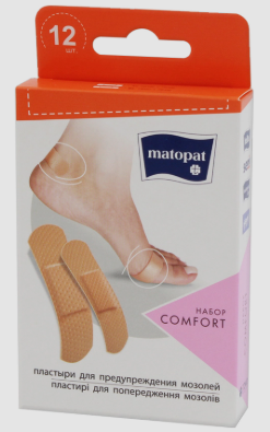 Пластырь "Matopat" для предупреждения мозоли 12шт (5252)