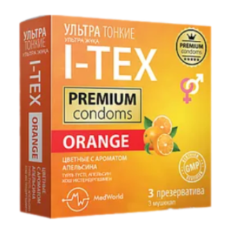 Презервативы "I-TEX" Цветные с ароматом апельсина №3
