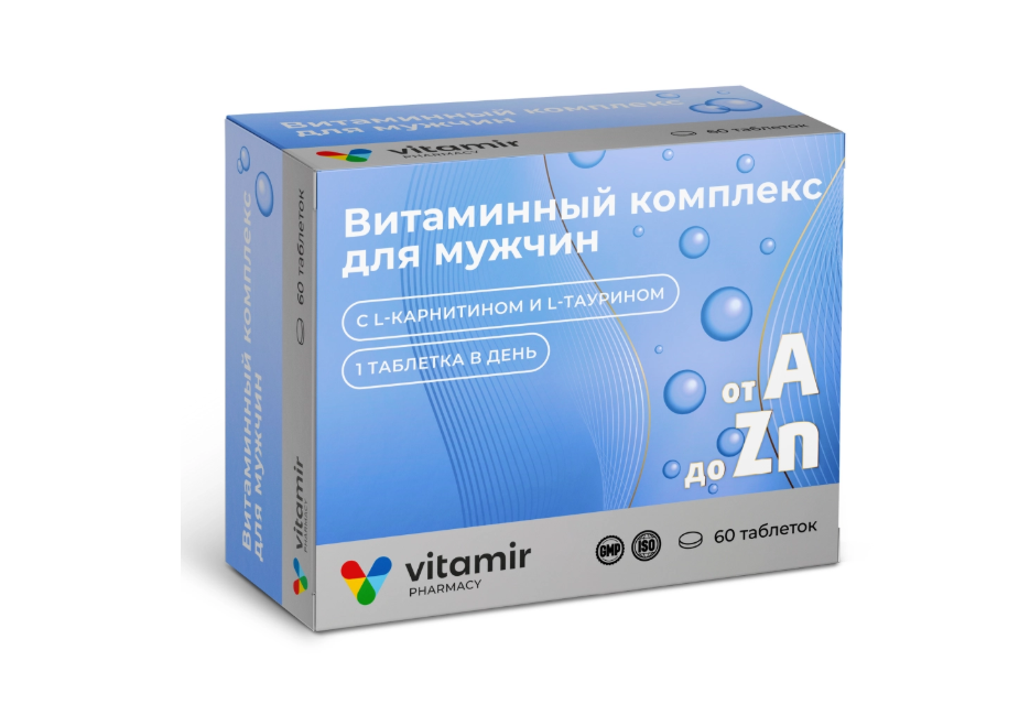 Витаминный комплекс A-Zn д мужчин №60 табл (Витамир).png