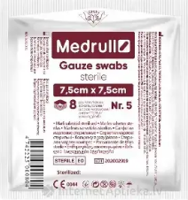 Салфетки марлевые стер "Medrull" 7,5 см х 7,5 см №5