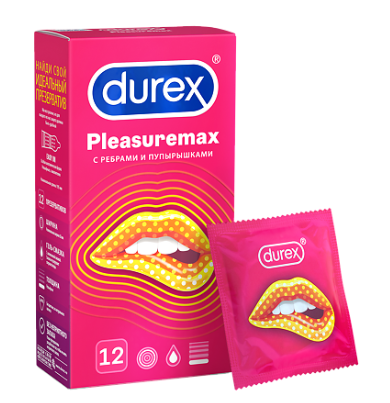 Презервативы Durex pleasuremax №12 (с ребрами и пупырышками)  ==