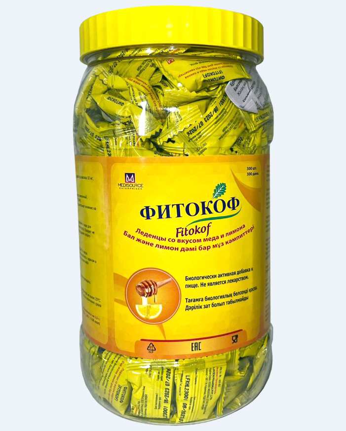 Фитокоф, леденцы со вкусом меда и лимона №300.png