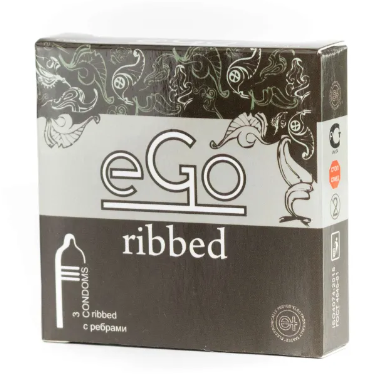 Презервативы Ego №3 с ребрами серые