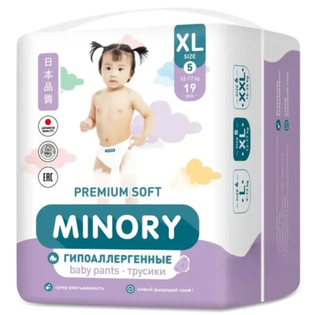 Трусики "MINORY" Premium soft 12-17 кг размер XL №19 (0332)