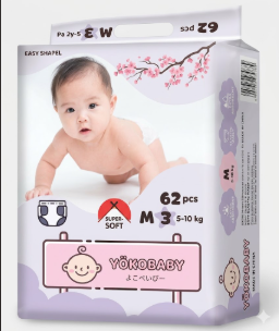Подгузники "Yokobaby baby" М 3 №62 шт (1312)