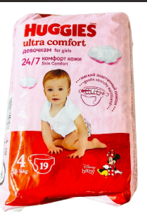 Подгузники "Huggies" Ultra Comfort Covn 4 №19 (Девочка) (3567)