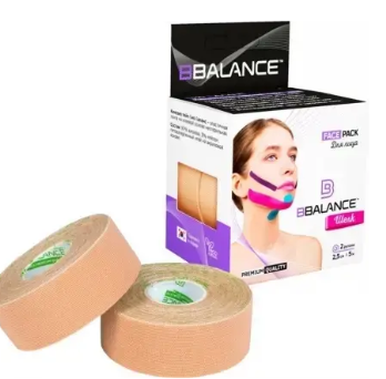 Кинезио тейп BB FACE PACK 2,5 см *5 м 2 рул (Бежевый)