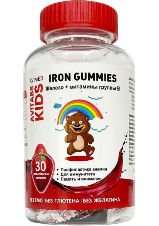 Авитабс KIDS Железо+Витамины группы В №30 жев. паст.png