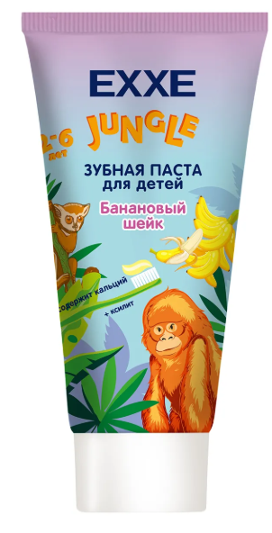 Паста зубная д/детей "EXXE Baby" Банан и клубника 50гр (9857)