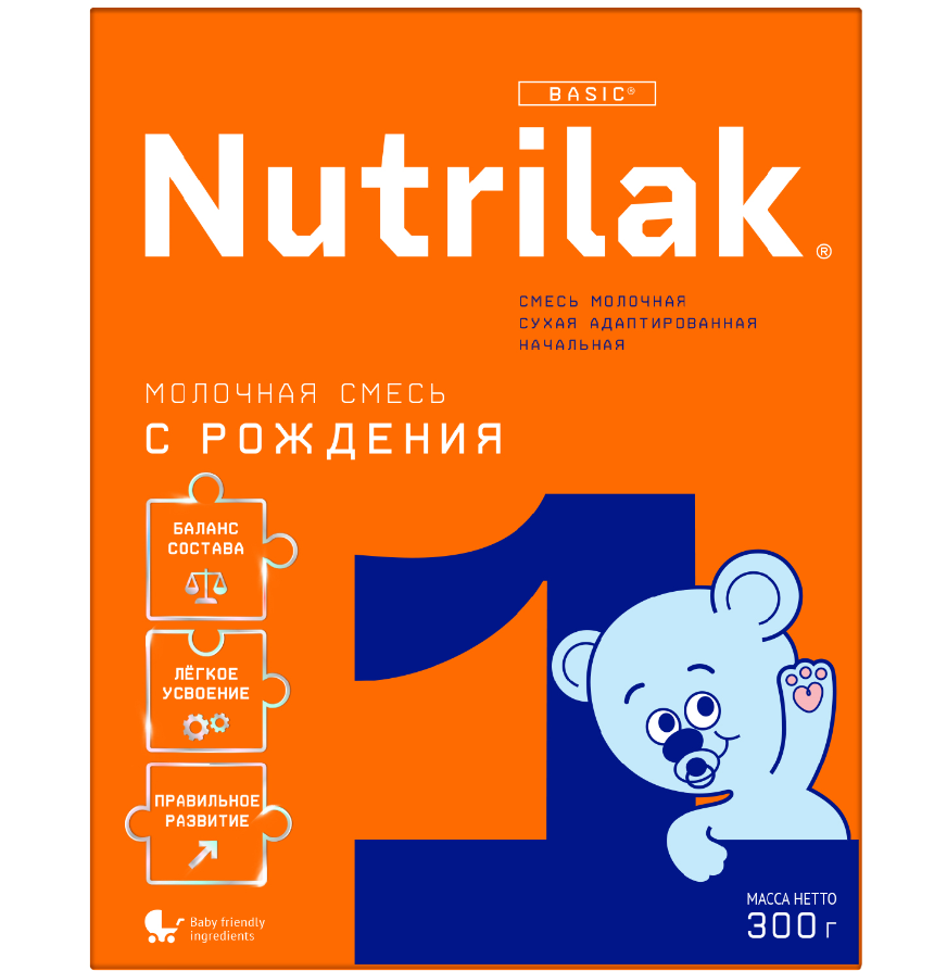 Молочная смесь Nutrilak с рождения, 300 г.