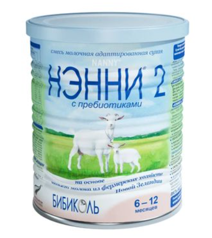 Смесь молочная "НЭННИ" 2 с 6-12 мес на основе козьего молока 400 гр.