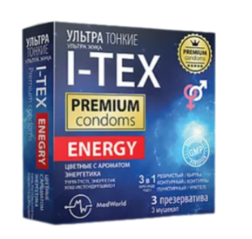 Презервативы "I-TEX" Цветные с ароматом энергетика №3