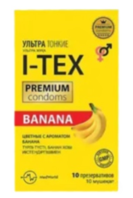 Презервативы "I-TEX" Цветные с ароматом банана №10