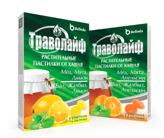 Траволайф (мед-мята-лимон) №12 паст 