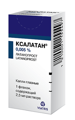 Ксалатан 0,005% 2,5 мл глазные капли