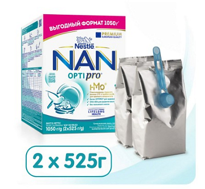 NAN®. 1 OPTIPRO. Смесь для роста, иммунитета и развития мозга, с 0 мес. 1050г