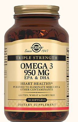 Тройная Омега-3 950 мг ЭПК/ДГК №50 капс (SOLGAR)
