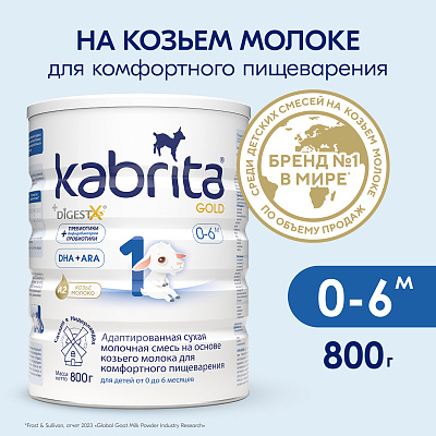Смесь молочная "Kabrita Gold" №1 с 0 до 6 мес 800 г Кабрита