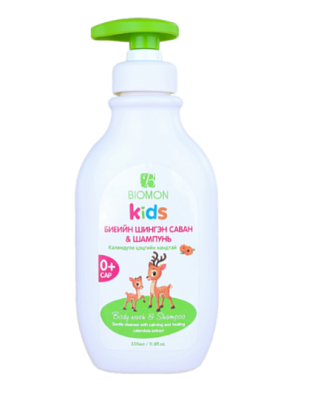 Шампунь-гель д/душа детский "BIOMON KIDS" календула (Монос) 350 мл